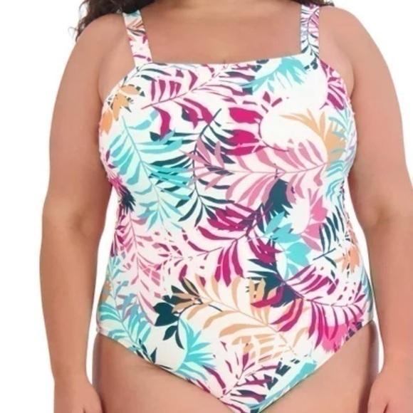 Eddie Bauer Ladies Swimsuit - Multi Areca Palm Print - Size XXL - NWT - Picture 1 of 9